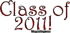 Click to get the codes for this image. Class Of 2011 Red Glitter Text, Class Of 2011 Free glitter graphic image designed for posting on Facebook, Twitter or any forum or blog.