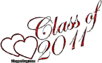 Click to get the codes for this image. Class Of 2011 Red Glitter With Hearts, Class Of 2011 Free glitter graphic image designed for posting on Facebook, Twitter or any forum or blog.