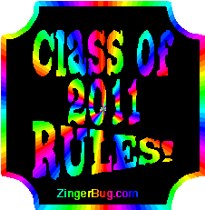 Click to get the codes for this image. Class Of 2011 Rules Rainbow Plaque Glitter Graphic, Class Of 2011 Free glitter graphic image designed for posting on Facebook, Twitter or any forum or blog.