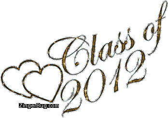 Click to get the codes for this image. Class Of 2012 Gold Glitter With Hearts, Class Of 2012 Free glitter graphic image designed for posting on Facebook, Twitter or any forum or blog.