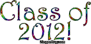 Click to get the codes for this image. Class Of 2012 Rainbow Glitter Text, Class Of 2012 Free glitter graphic image designed for posting on Facebook, Twitter or any forum or blog.