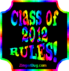 Click to get the codes for this image. Class Of 2012 Rules Rainbow Plaque Glitter Graphic, Class Of 2012 Free glitter graphic image designed for posting on Facebook, Twitter or any forum or blog.