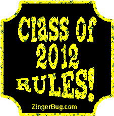 Click to get the codes for this image. Class Of 2012 Rules Yellow Plaque Glitter Graphic, Class Of 2012 Free glitter graphic image designed for posting on Facebook, Twitter or any forum or blog.