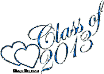 Click to get the codes for this image. Class Of 2013 Blue Glitter With Hearts, Class Of 2013 Free glitter graphic image designed for posting on Facebook, Twitter or any forum or blog.