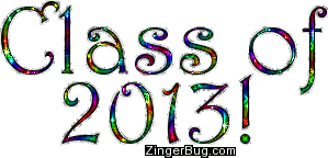 Click to get the codes for this image. Class Of 2013 Rainbow Glitter Text, Class Of 2013 Free glitter graphic image designed for posting on Facebook, Twitter or any forum or blog.
