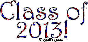 Click to get the codes for this image. Class Of 2013 Red White And Blue Glitter Text, Class Of 2013 Free glitter graphic image designed for posting on Facebook, Twitter or any forum or blog.