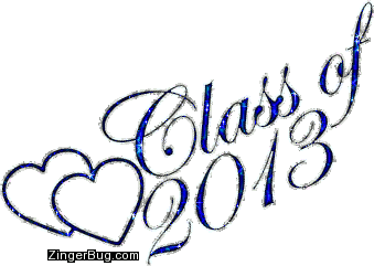 Click to get the codes for this image. Class Of 2013 Royal Blue Glitter With Hearts, Class Of 2013 Free glitter graphic image designed for posting on Facebook, Twitter or any forum or blog.