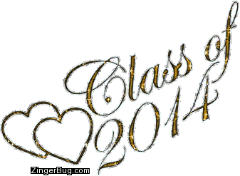 Click to get the codes for this image. Class Of 2014 Gold Glitter With Hearts, Class Of 2014 Free glitter graphic image designed for posting on Facebook, Twitter or any forum or blog.