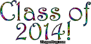 Click to get the codes for this image. Class Of 2014 Rainbow Glitter Text, Class Of 2014 Free glitter graphic image designed for posting on Facebook, Twitter or any forum or blog.