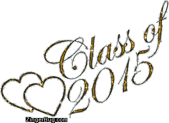 Click to get the codes for this image. Class Of 2015 Gold Glitter With Hearts, Class Of 2015 Free glitter graphic image designed for posting on Facebook, Twitter or any forum or blog.