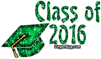 Click to get the codes for this image. Class Of 2016 Green Glitter Text With Graduation Cap, Class Of 2016 Free glitter graphic image designed for posting on Facebook, Twitter or any forum or blog.