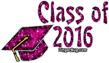 Click to get the codes for this image. Class Of 2016 Pink Glitter Text With Graduation Cap, Class Of 2016 Free glitter graphic image designed for posting on Facebook, Twitter or any forum or blog.