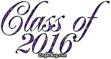 Click to get the codes for this image. Class Of 2016 Purple Glitter Script, Class Of 2016 Free glitter graphic image designed for posting on Facebook, Twitter or any forum or blog.