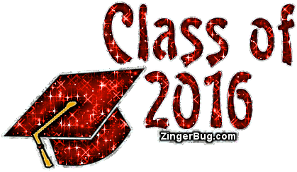 Click to get the codes for this image. Class Of 2016 Red Glitter Text With Graduation Cap, Class Of 2016 Glitter Graphic, Comment, Meme, GIF or Greeting