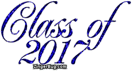 Click to get the codes for this image. Class Of 2017 Blue Glitter Script, Class Of 2017 Glitter Graphic, Comment, Meme, GIF or Greeting
