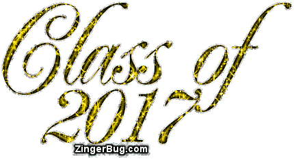 Click to get the codes for this image. Class Of 2017 Gold Glitter Script, Class Of 2017 Free glitter graphic image designed for posting on Facebook, Twitter or any forum or blog.