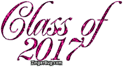 Click to get the codes for this image. Class Of 2017 Pink Glitter Script, Class Of 2017 Glitter Graphic, Comment, Meme, GIF or Greeting