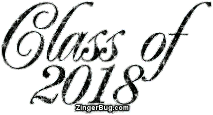 Click to get the codes for this image. Class Of 2018 Black Glitter Script, Class Of 2018 Free glitter graphic image designed for posting on Facebook, Twitter or any forum or blog.