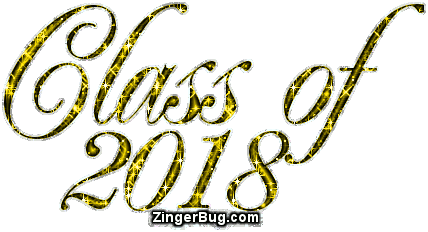 Click to get the codes for this image. Class Of 2018 Gold Glitter Script, Class Of 2018 Free glitter graphic image designed for posting on Facebook, Twitter or any forum or blog.