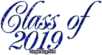 Click to get the codes for this image. Class Of 2019 Blue Glitter Script, Class Of 2019 Free glitter graphic image designed for posting on Facebook, Twitter or any forum or blog.