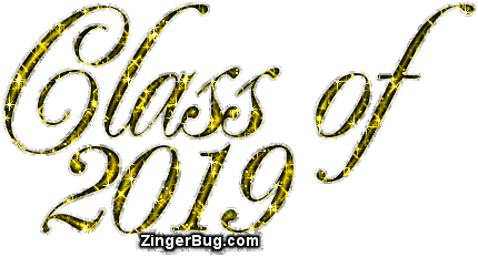 Click to get the codes for this image. Class Of 2019 Gold Glitter Script, Class Of 2019 Free glitter graphic image designed for posting on Facebook, Twitter or any forum or blog.