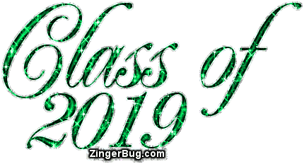 Click to get the codes for this image. Class Of 2019 Green Glitter Script, Class Of 2019 Free glitter graphic image designed for posting on Facebook, Twitter or any forum or blog.