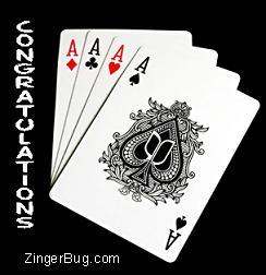 Click to get the codes for this image. Congratulations Four Of A Kind Photo, Congratulations Free Image, Glitter Graphic, Greeting or Meme for any Facebook, Twitter or any blog.