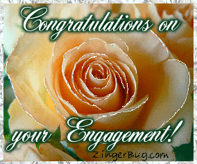 Click to get the codes for this image. Congratulations On Your Engagement Peach Rose, Weddings  Engagements, Congratulations Free Image, Glitter Graphic, Greeting or Meme for any Facebook, Twitter or any blog.