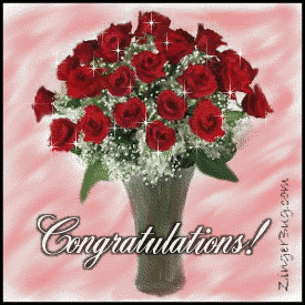 Click to get the codes for this image. Congratulations Roses Glitter Graphic, Congratulations, Flowers Free Image, Glitter Graphic, Greeting or Meme for Facebook, Twitter or any blog.