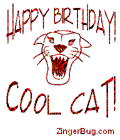 Click to get the codes for this image. Happy Birthday Cool Cat!, Birthday Animals, Animals  Cats, Happy Birthday Free Image, Glitter Graphic, Greeting or Meme for Facebook, Twitter or any forum or blog.