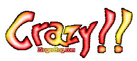 Click to get animated GIF glitter graphics of the word Crazy!