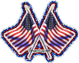 Click to get the codes for this image. This patriotic glitter graphic shows 2 crossed American flags.