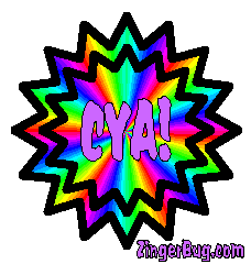 Click to get the codes for this image. Cya Rainbow Starburst Graphic, CYA Free Image, Glitter Graphic, Greeting or Meme for Facebook, Twitter or any forum or blog.