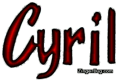 Click to get the codes for this image. Cyril Red Glitter Name, Guy Names Free Image Glitter Graphic for Facebook, Twitter or any blog.
