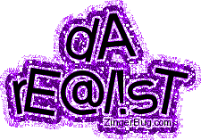 Click to get the codes for this image. Da Realist Purple Glitter Text Graphic, All About Me, Da Realist Free Image, Glitter Graphic, Greeting or Meme for Facebook, Twitter or any forum or blog.
