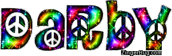 Click to get the codes for this image. Darby Rainbow Peace Sign Glitter Name, Girl Names Free Image Glitter Graphic for Facebook, Twitter or any blog.
