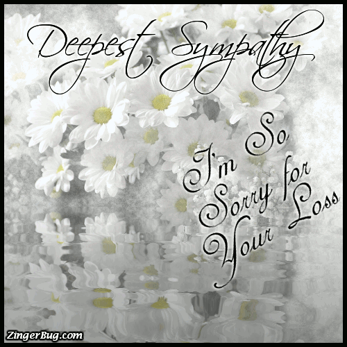 Click to get the codes for this image. Deepest Sympathy Sorry For Your Loss Reflecting Daisies, Sympathy  Memorial Glitter Graphic, Comment, Meme, GIF or Greeting