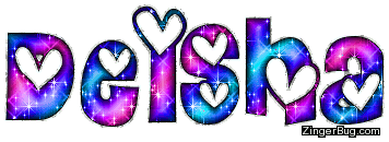 Click to get the codes for this image. Deisha Pink And Blue Glitter Name With Hearts, Girl Names Free Image Glitter Graphic for Facebook, Twitter or any blog.