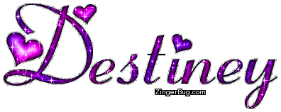Click to get the codes for this image. Destiney Pink Purple Glitter Name With Hearts, Girl Names Free Image Glitter Graphic for Facebook, Twitter or any blog.