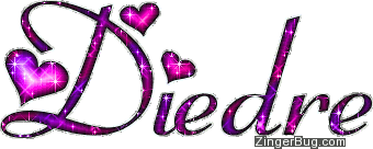 Click to get the codes for this image. Diedre Pink And Purple Glitter Name, Girl Names Free Image Glitter Graphic for Facebook, Twitter or any blog.