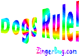 Click to get the codes for this image. Dogs Rule Rainbow Wagging Text Graphic, Animals  Dogs Free Image, Glitter Graphic, Greeting or Meme for Facebook, Twitter or any forum or blog.