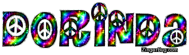 Click to get the codes for this image. Dorinda Rainbow Peace Sign Glitter Name, Girl Names Free Image Glitter Graphic for Facebook, Twitter or any blog.