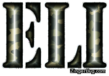 Click to get the codes for this image. Eli Army Camouflage Glitter Name, Guy Names Free Image Glitter Graphic for Facebook, Twitter or any blog.