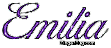 Click to get the codes for this image. Emilia Small Purple Glitter Name, Girl Names Free Image Glitter Graphic for Facebook, Twitter or any blog.