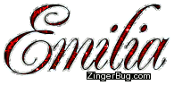 Click to get the codes for this image. Emilia Small Red Glitter Name, Girl Names Free Image Glitter Graphic for Facebook, Twitter or any blog.