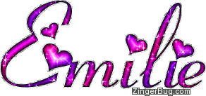 Click to get the codes for this image. Emilie Pink And Purple Glitter Name, Girl Names Free Image Glitter Graphic for Facebook, Twitter or any blog.