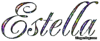 Click to get the codes for this image. Estella Multi Colored Glitter Name, Girl Names Free Image Glitter Graphic for Facebook, Twitter or any blog.