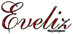 Click to get the codes for this image. Eveliz Red Glitter Name, Girl Names Free Image Glitter Graphic for Facebook, Twitter or any blog.