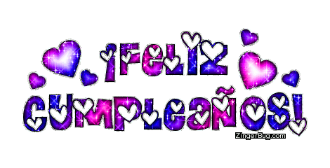 Click to get the codes for this image. Feliz Cumpleanos Pink And Blue Glitter Text With Hearts, Feliz Cumpleanos Spanish, Happy Birthday, Birthday Glitter Text, Birthday Hearts Free Image, Glitter Graphic, Greeting or Meme for Facebook, Twitter or any forum or blog.