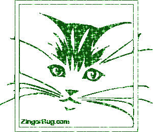 Click to get the codes for this image. Framed Glitter Kitty Face Green Glitter Graphic, Animals  Cats, Animals  Cats Free Image, Glitter Graphic, Greeting or Meme for Facebook, Twitter or any forum or blog.